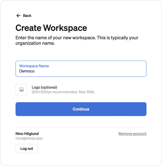 Create new workspace