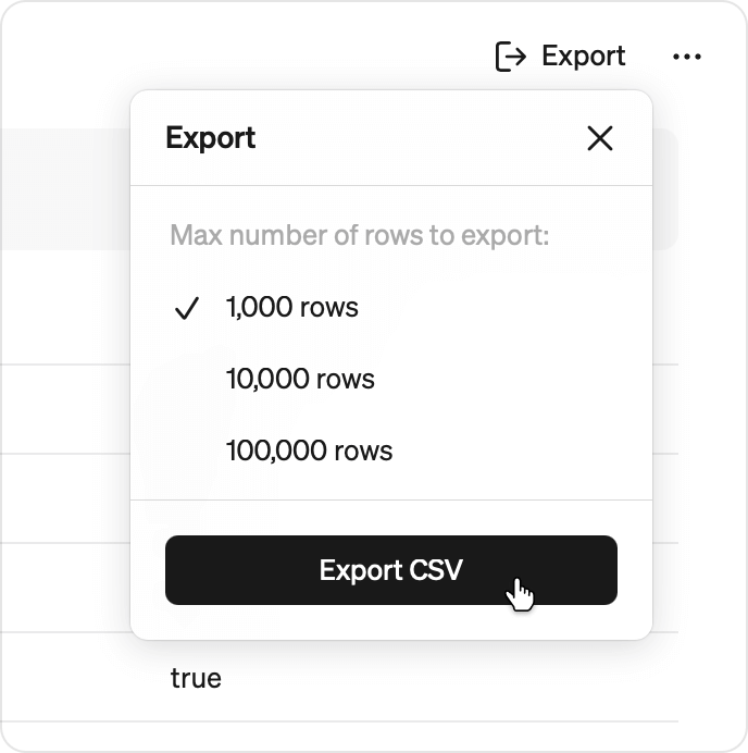 Export a list of entities as CSV