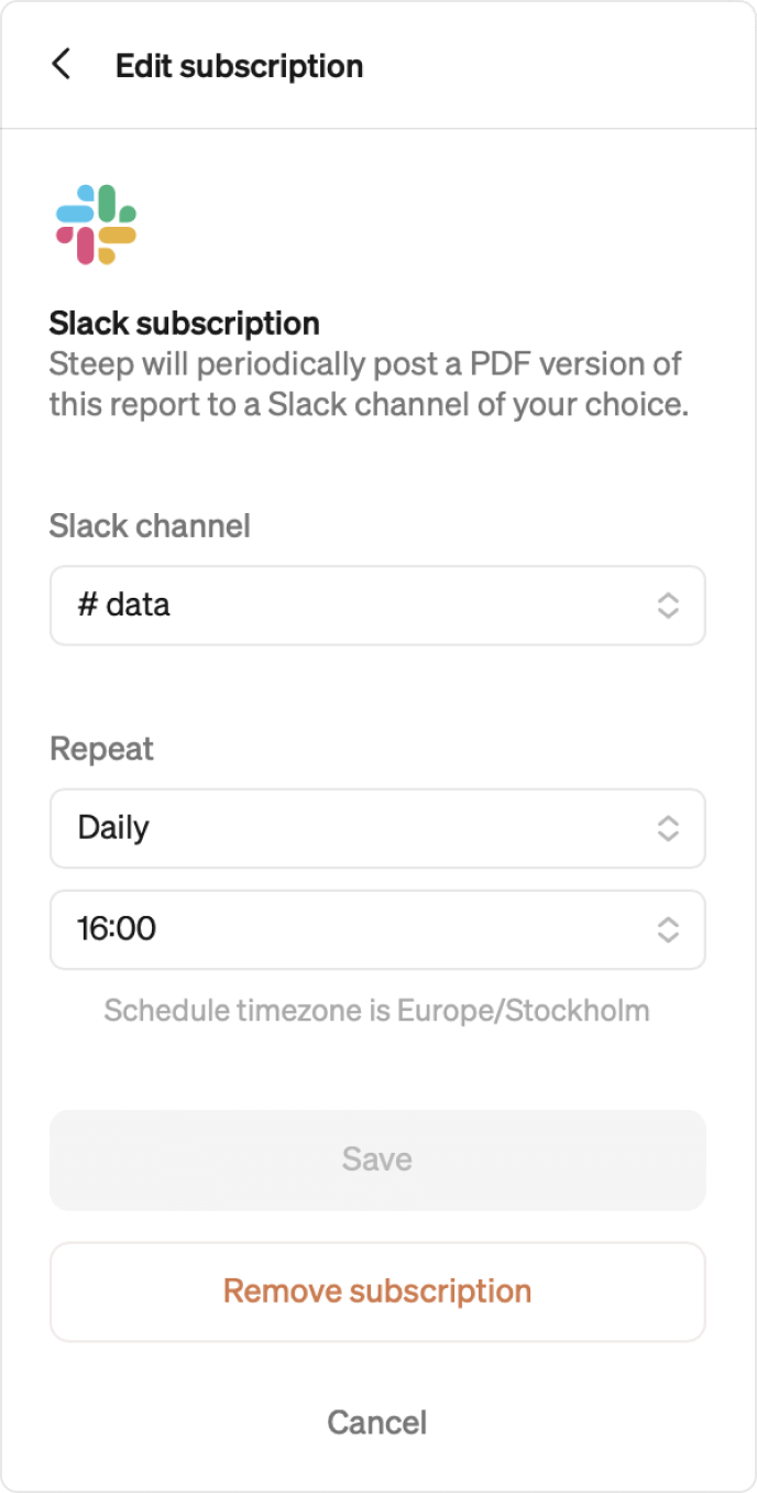 Add chart from report